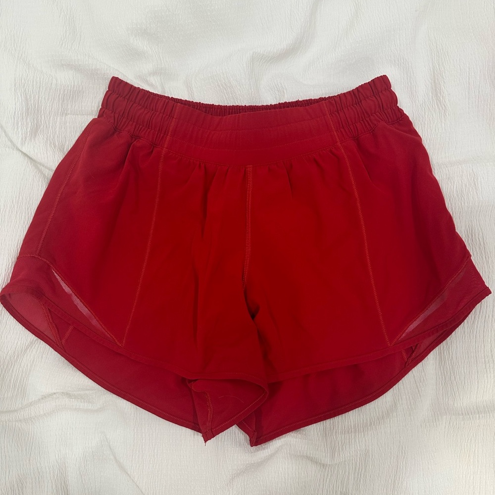 Lululemon Red Hotty Hot Shorts